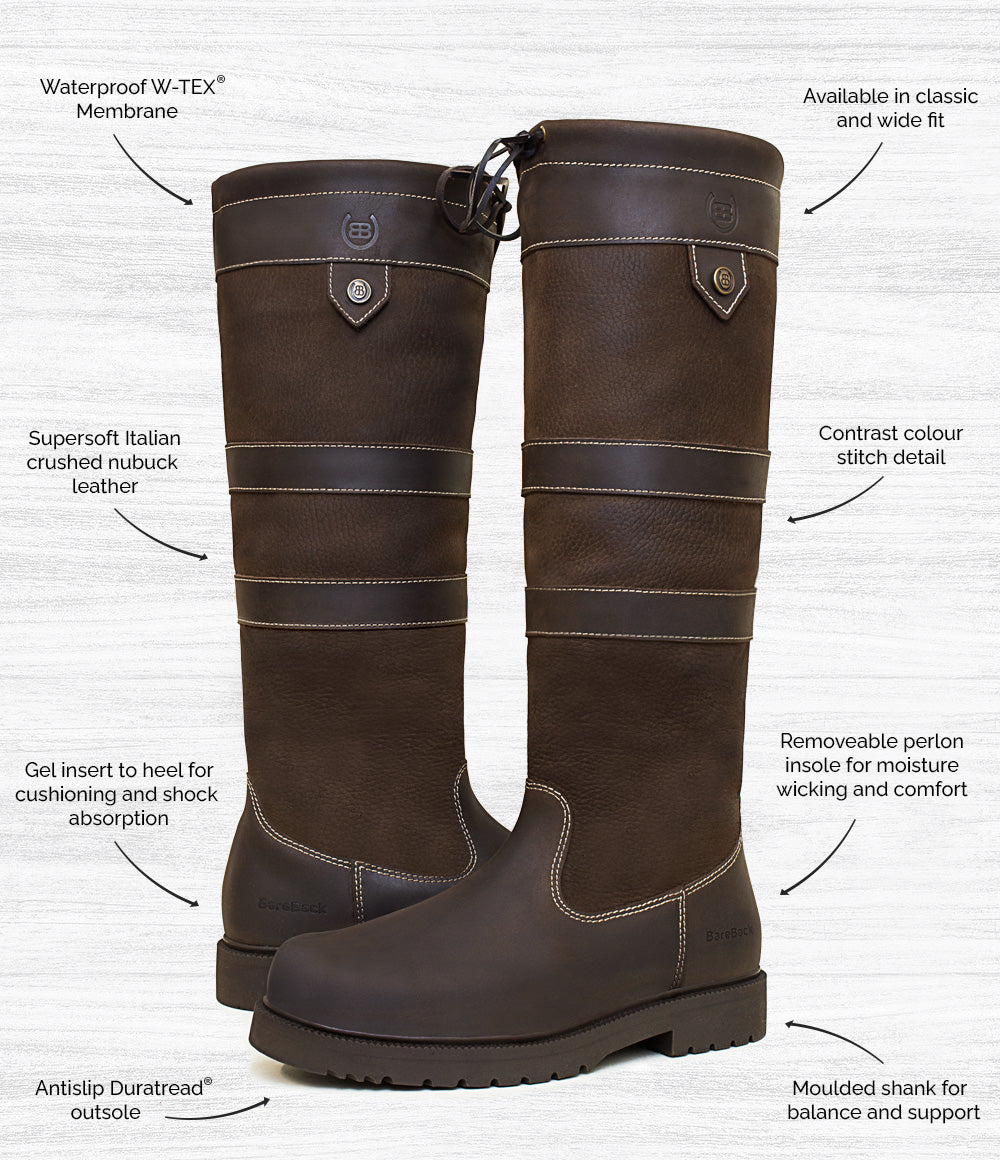 Dakota Waterproof Country Boots - Brown - Standard and Wide Fit 