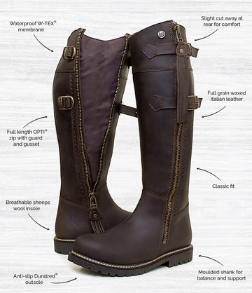 Hudson Storm Waterproof Boots - Chocolate – Bareback Footwear