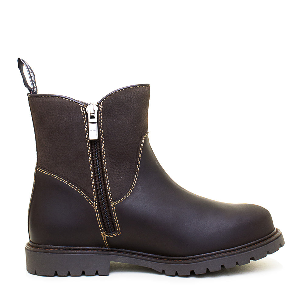 Quebec Waterproof Zip Up Ankle Boots - Brown