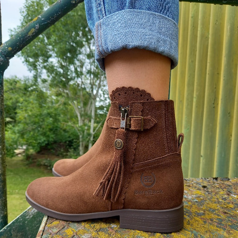 Suede tassel discount ankle boots