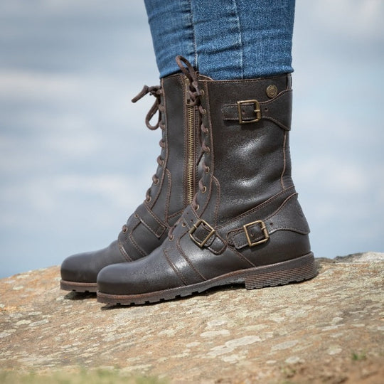 Harley Boots - Brown Leather Biker Boots – Bareback Footwear